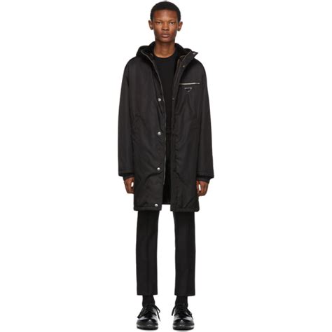 prada black fur-lined coat mens|prada tracksuit men.